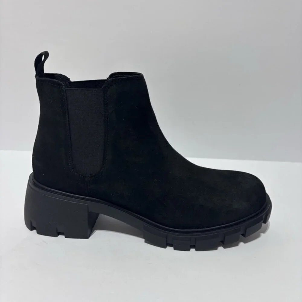 Steve Madden Women’s Howler Black Suede Chelsea Boots, Size 11 M